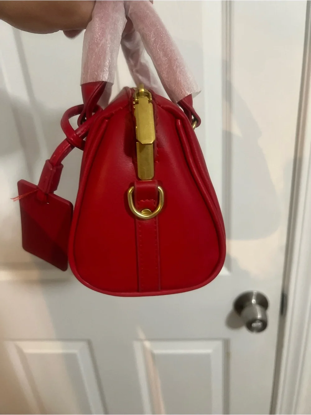 NEW Logo Red Mini Barrel Bag